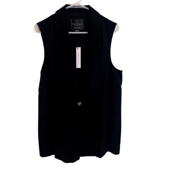 Sanctuary Jackets & Blazers - Sanctuary Relaxed Modern Vest Womens Size Large Black NWT